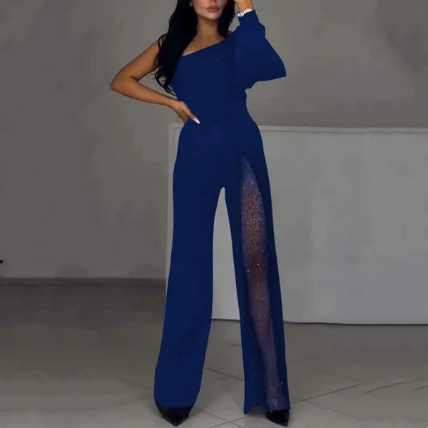 Glitzernder One-Shoulder-Jumpsuit